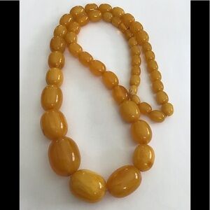 Vintage Chunky Amber Bakelite Beads necklace 99 Gr